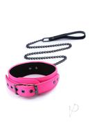 Electra Play Things Pu Leather Collar And Leash - Pink