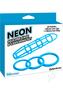 Neon Silicone Cage And Love Ring Set Blue